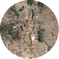 Travel map for South Central New Mexico