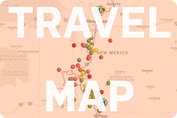 Link to the interactive travel map for South Central New Mexico